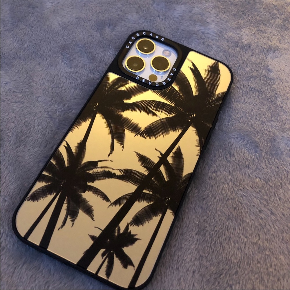iPhone 12 Pro Max black/ mirror palm tree case